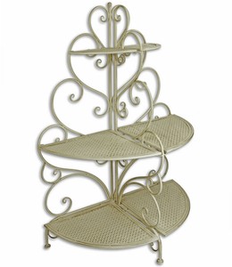 Eisen Regal Garten Standregal Antik Weiss Vintage Metall Klappregal Mit 3 Ebenen Ebay