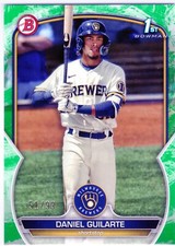 2023 Bowman Prospects 1st Green Pattern #BP21 Daniel Guilarte Brewers 51/99