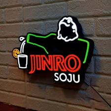 Jinro SoJu Sign, Pub Beer Signs, Home Bar Party Decor, Basement Bar Light