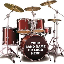 Custom Bass Drum Sticker Personalised Kick Drum Vinyl Decal Band Name Or Logo