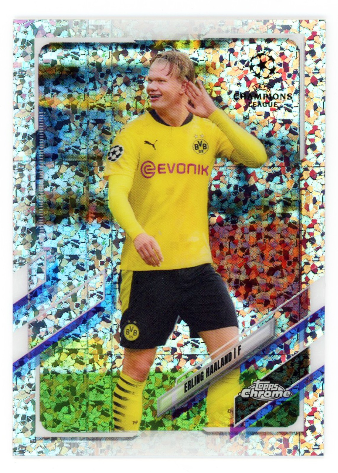 2020-21 Topps Chrome UCL - Erling Haaland - Speckle Refractor - BvB - #49