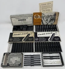 Lot VTG Char-Kole Alphacolor Künstliche Compress Charcoal Chunk-O Crayon Sticks