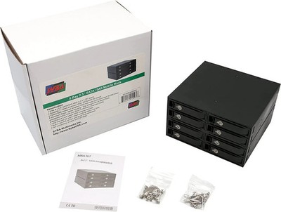   Syba 8 Bay 2.5'' SATA HDD SDD Mobile Rack MiniSAS Interface for 5.25'' Bay 15mm