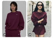 XS AU6 US2 Alo Yoga  Burgandy Truffle Crew Neck ACCOLADE Pullover Jumper