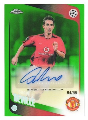 2025-26 Topps UCC Chrome Manchester United Gary Neville Auto Autograph Green /99