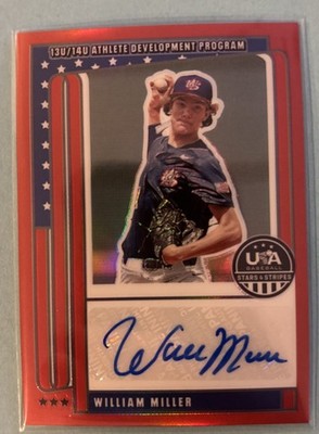 2026 Stars & Stripes William Miller Red Auto #19/99 USA Development Program