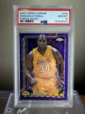 2025 Topps Chrome SHAQUILLE O'NEAL /75 Purple Wave PSA 10 POP 1 #242 Lakers