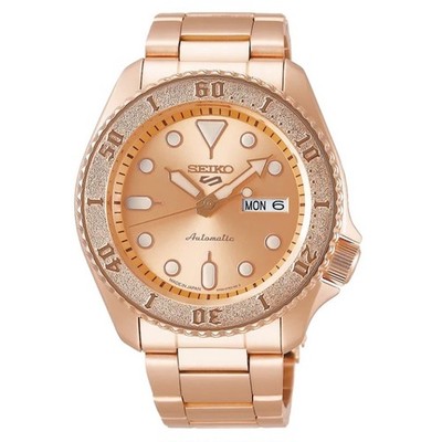 Seiko 5 Sports SRPE72K1 Automatic Mens Watch 100m Gold Dial