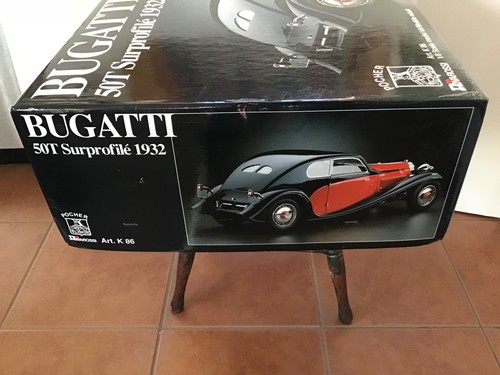 SEALED-- RED BUGATTI 50T SUPRAFILE 1932 POCHER RIVAROSSI 1:8 SCALE MODEL KIT K86 - Picture 6 of 11