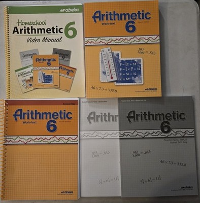 Abeka 6th Grade Math, 4th Edition, Teacher Keys and Student Books Brand New OBO