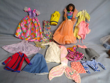 VINTAGE Lot of 20 pcs BARBIE DOLL Clothes PANTS, BALL GOWNS P.J.S COATS MOR