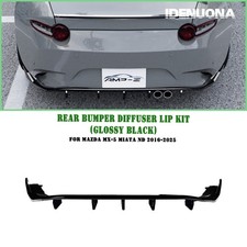 Gloss Black Rear Bumper Diffuser Lip For Mazda Mx-5 Miata Nd 2016-2026 2017 2018 Gloss Black Rear Bumper Diffuser Lip For Mazda Mx-5 Miata Nd 2016-2026 2017 2018