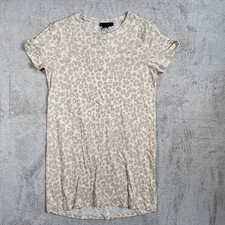 NWT Sanctuary Leopard Print Shirt Dress Womens L Beige Casual Short Sleeve