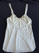Vintage 80s Shadowline White Camisole Womens 32 Lingerie USA Cottagecore Fairy