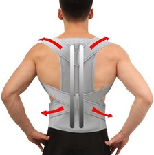 L- Posture Corrector Belt Back Support Straightener Unisex Shoulder Lumbar Brace