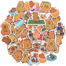 100pcs Capybara Stickers Cute Brown Stickers Waterproof Cartoon Animal Decals...