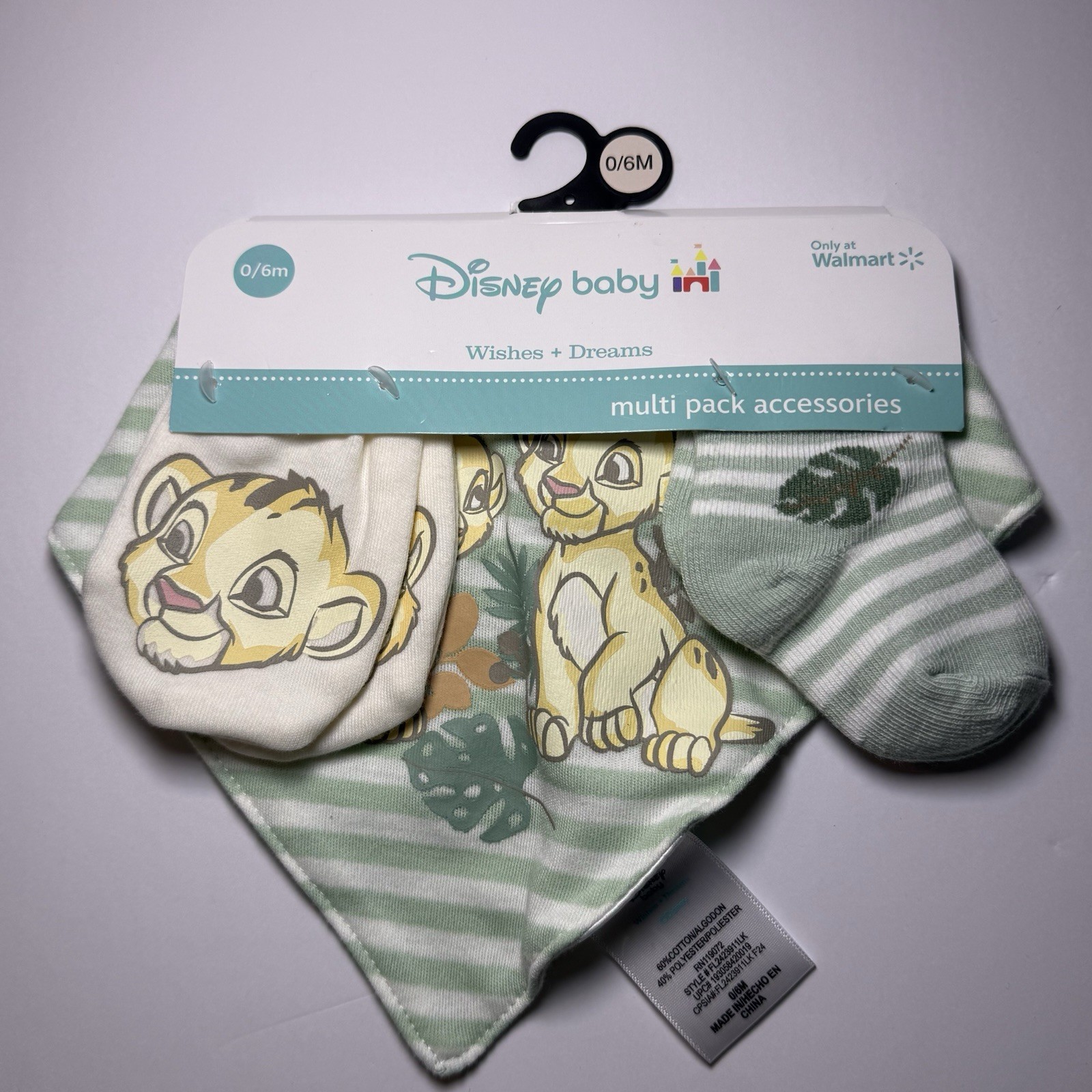 Disney Baby The Lion King Multipack Accessories New Socks Mitten Bib 0-6 Months