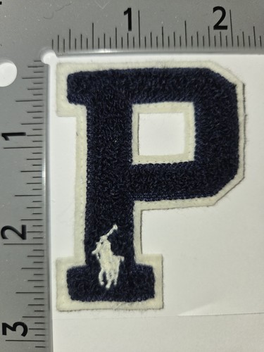 POLO RALPH LAUREN PATCHES BRANDNEU BLAU/WEISS PONY "P" PATCH
