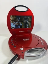 Sylvania Portable Round DVD Player SDVD7046- Red - No Cord/Remote- Sound & Pic✅