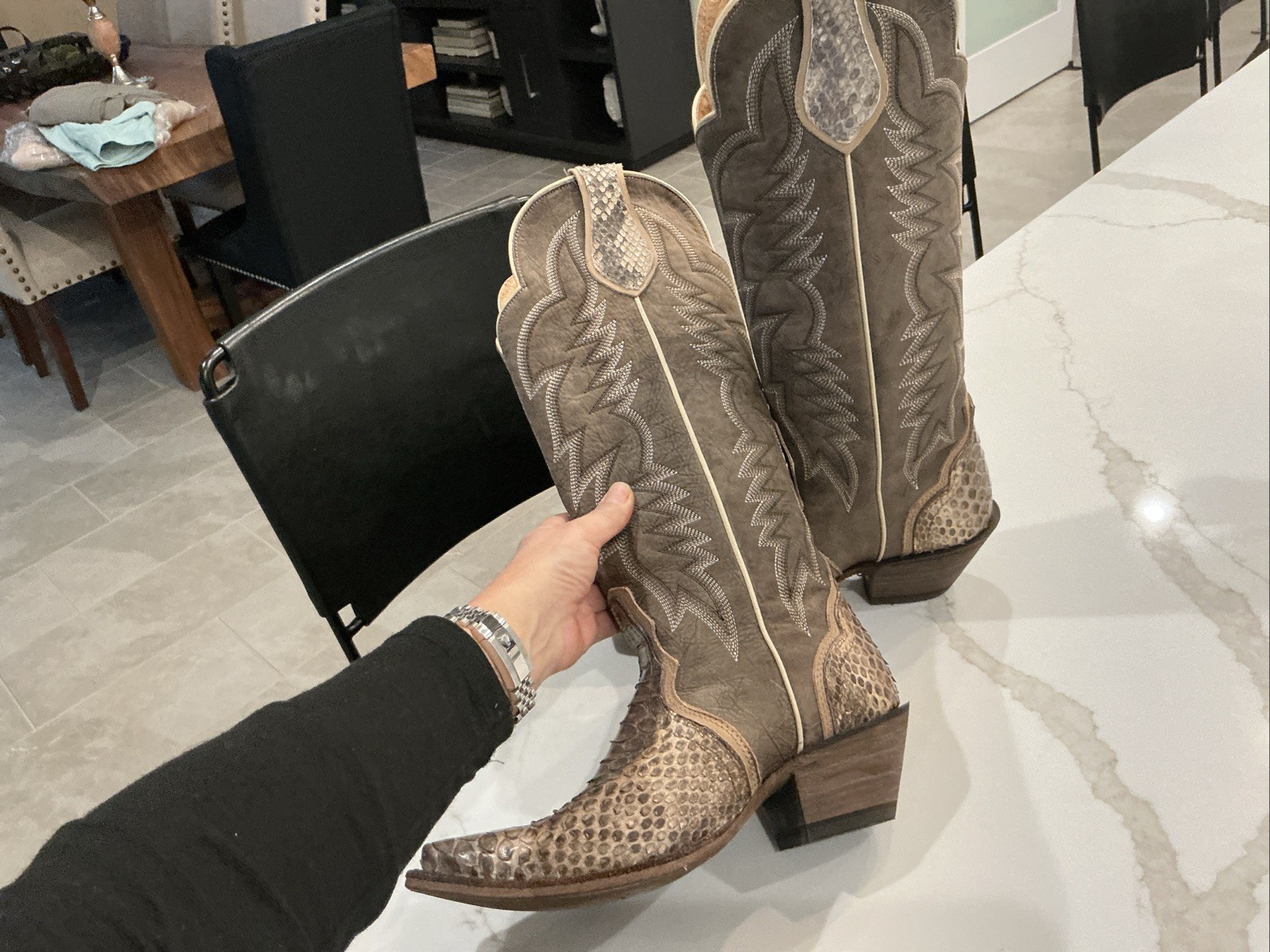 Idyllwind Stunning Exotic Python Tall Western Boo… - image 11