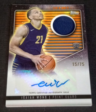 2023-24 Topps Midnight Isaiah Wong Rookie Jersey Patch Auto Sunbeam /75