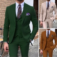Men's 3 Piece Wedding Suit Business Formal Blazer Vest Pant Set