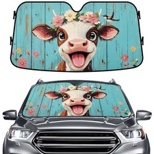 Smiling Cow Windshield Sun Shade for Car SUV Truck 55x30 Size S 16.Smiling Cow