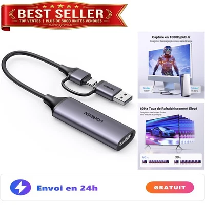 Carte capture vidéo UGREEN HDMI 4K USB-C 1080p 60 i/s OBS - Photo 1/4