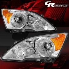 Pair of OE Style Chrome Housing Amber Corner Headlights For 2007-2011 Honda CR-V