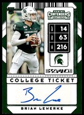 2020 Panini Contenders Draft Picks Ticket Brian Lewerke Auto Michigan State