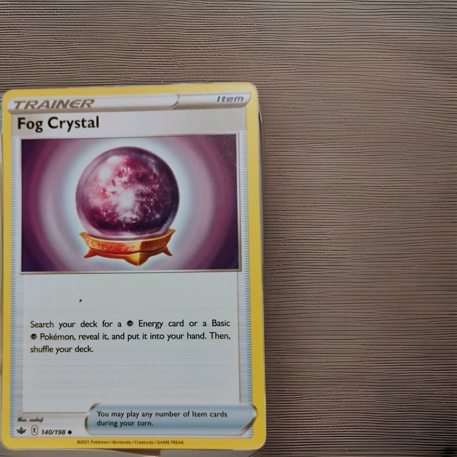 Pokemon Trading Card Trainer Fog Crystal 140/198 Collectible Game