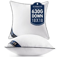 MIULEE 18x18 Down Alternative Pillow Inserts Set of 2 - Plush Cushion Fillers