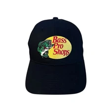 Bass Pro Shops Gone Fishing Hat Black Adjustable Cap Embroidered Logo