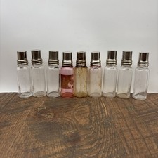 9 GLASS VIAL CONTAINERS WITH TOP AND SCREW TOP GLASSWARE