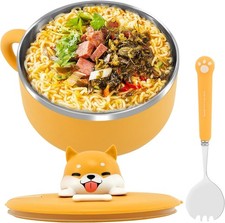 Ramen Bowl with Handle and Lid, 1200ml Large Instant Noodle Bowl B12