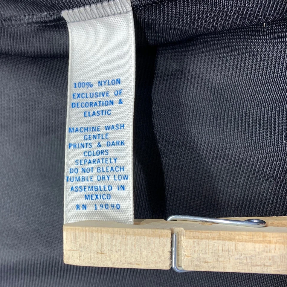 OLGA Black Lace Trim Long Sleeve Full Length Nightgown Robe M Style 9702 Boudoir - Image 4 of 4