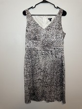 Ann Taylor Sleeveless Gray/Cream Abstract Animal Print  chic  Sheath Dress 6 