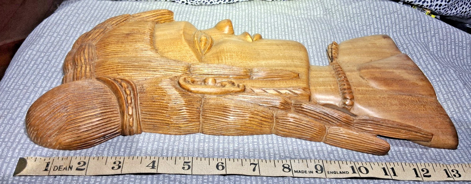 Hand Carved St Lucian Figure Head Traditional Native Art Souvenir Side Profile F