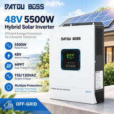 48V 5500W Hybrid Solar Inverter MPPT 100A Pure Sine Wave Charge PV 110V/120V US