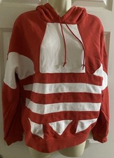 WOMEN ADIDAS LRG LOGO RED/WHITE HOODIE Size S