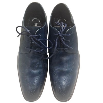 Stacy Adams Men's Blue Leather Dress Shoes Size 10.5 M Ballard Oxford Style