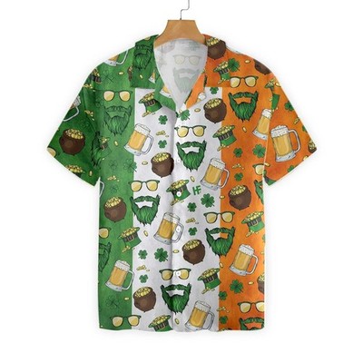 Beard Saint Patrick8217s Day Seamless Pattern Patricksday Gifts Aloha Hawaiian S