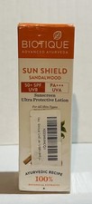 BIOTIQUE Sunscreen SPF 50+ Sun Shield Sandalwood Lotion UVB/UVA  4.06 Oz U47