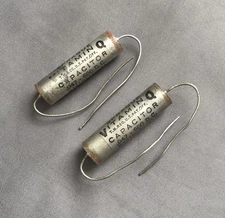 2 .047uF 600V Sprague Capacitors 191P Vitamin Q Tone Caps Amp oil PIO NOS 1950s