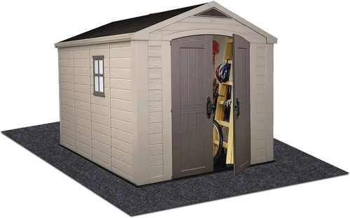 Meitola Outdoor Storage Shed Mat，Waterproof and 8' x 6', Brown, Gray, Black - Picture 1 of 7