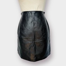 Vintage 90s Wilsons Leather Black Mini Skirt