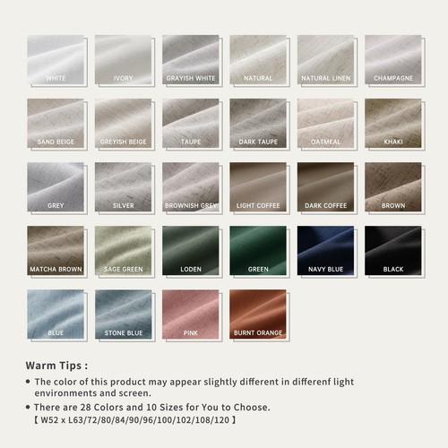White Blackout Curtains 84 Inch Length 2 Panels Set Linen Textured Thermal In... - Bild 6 von 6