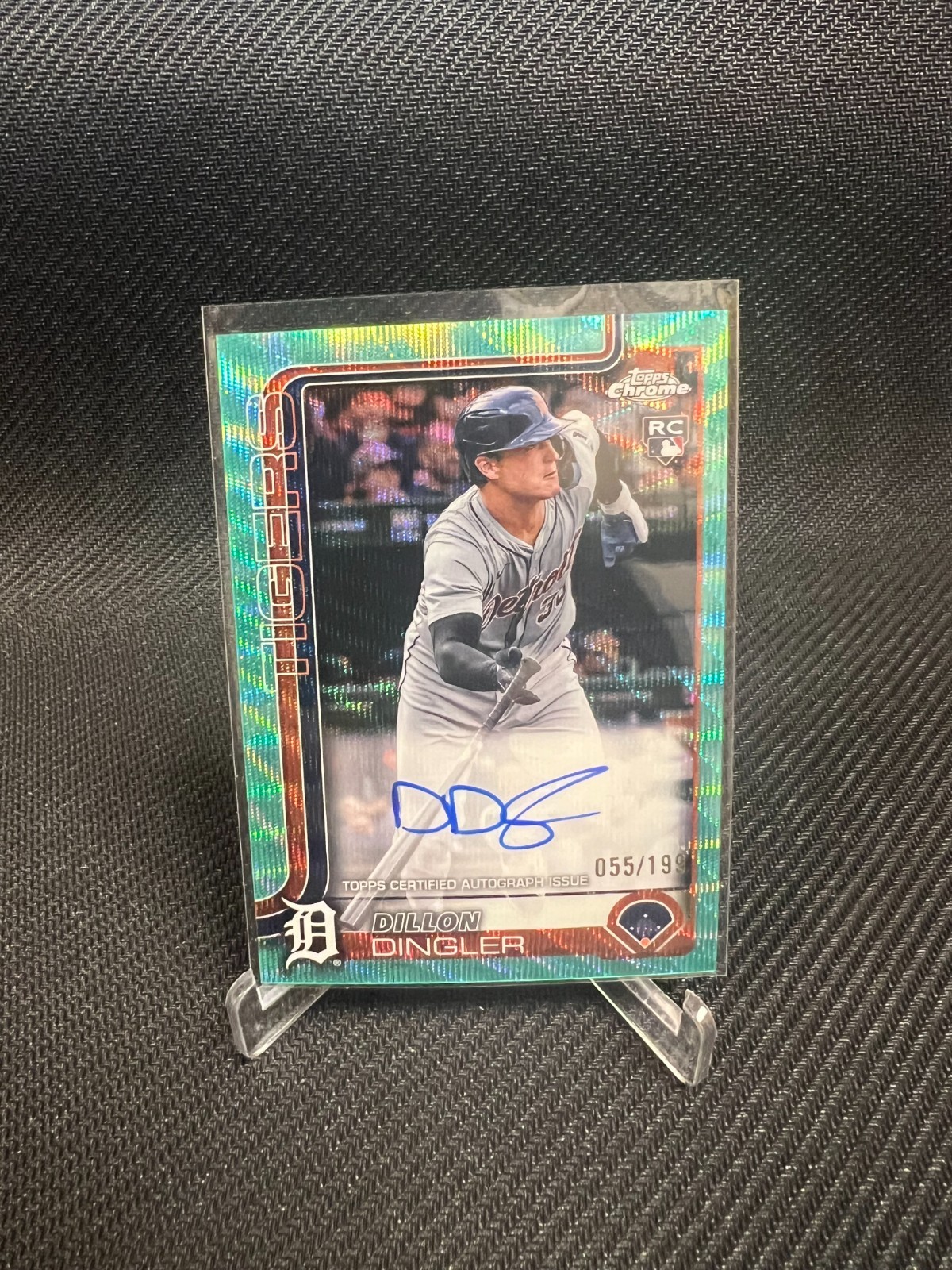 Dillon Dingler 2025 Topps Chrome Rookie Aqua Wave Refractor Auto /199 #RA-DD