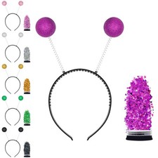 Girls Women Silver Alien Headband And Glitter Alien Headband Party Headband