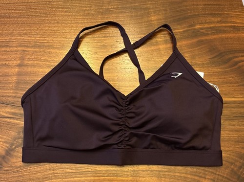 Gymshark Medium Support Ruched Sports Bra. Large. Brown. NWT.